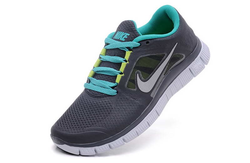 Nike Free run Womens Shoes 5.0 breathable Black Silver Blue (1)